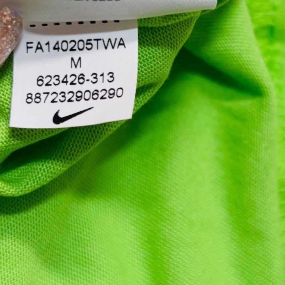 Nike Field General Quarterback Tee Mens Medium Lime 5 Stars 623426-313 Imperfect - Picture 6 of 10